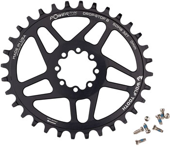 Wolf Tooth Elliptical Direct Mount Chainring - 32t, SRAM Direct Mount, Drop-Stop B, For SRAM 8-Bolt Cranksets, 0mm Offset, Black EA Direct Mount Chainrings