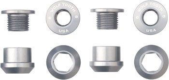 Wolf Tooth 1x Chainring Bolt Set - 6mm, Dual Hex Fittings, Set/4, Raw Silver Raw Silver SET Chainring Bolts