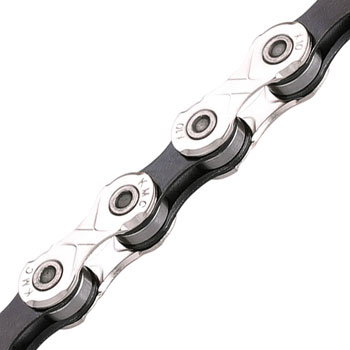 KMC X10 Chain - 10-Speed, Nickel/Black, Bulk 500 Foot Roll Nickel/Black EA Chains