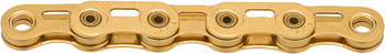 KMC XSL Flat Waxed Chain - 12/13-Speed, 126 Links, Compatible with SRAM T-Type and AXS Systems, Ti Gold Ti Gold EA Chains