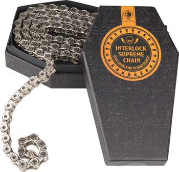 The Shadow Conspiracy Interlock Supreme Chain - Single Speed 1/2" x 1/8", 98 Links, Half Link Chain, Silver EA Chains