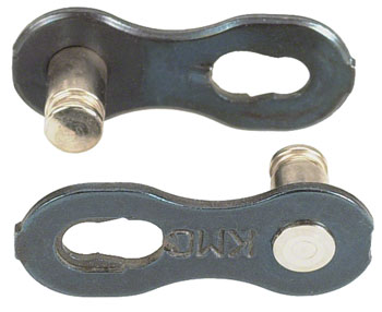 KMC MissingLink CL573R 7.3mm Connector - 6,7,8-Speed, Reusable, Silver, 2 Pairs/Card Silver CRD Chain Links and Pins