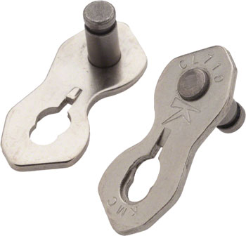 KMC MissingLink-KOOL CL710 Connector - Single Speed 1/2" x 1/8", Silver, Individual Silver EA Chain Links and Pins