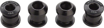 Wolf Tooth 1x Chainring Bolt Set - 6mm, Dual Hex Fittings, Set/4, Black SET Chainring Bolts