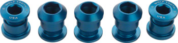 Wolf Tooth 1x Chainring Bolt Set - 6mm, Dual Hex Fittings, Set/5, Blue SET Chainring Bolts