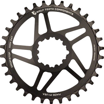 Wolf Tooth Direct Mount Chainring - 30t, SRAM Direct Mount, Drop-Stop A, For SRAM 3-Bolt Cranksets, 6mm Offset, Black EA Direct Mount Chainrings