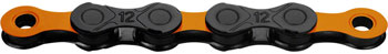 KMC DLC 12 Chain - 12-Speed, 126 Links, Black/Orange EA Chains