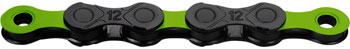 KMC DLC 12 Chain - 12-Speed, 126 Links, Black/Green EA Chains