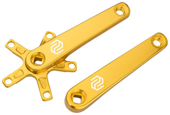 Promax SQ-1 Crank Arm Set - 140mm, Square Taper JIS Spindle Interface, 110mm BCD, Gold EA BMX Crankset