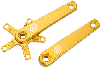 Promax SQ-1 Crank Arm Set - 170mm, Square Taper JIS Spindle Interface, 110mm BCD, Gold EA BMX Crankset