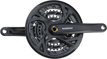 Shimano Altus FC-M371 Crankset - 170mm, 9-Speed, 48/36/26t, Riveted, Square Taper JIS Spindle Interface, Black EA Crankset
