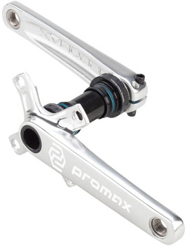 Promax CF-2 Crankset - 160mm, 24mm Spindle, 2-Piece, 68mm English BB Included, Silver EA BMX Crankset