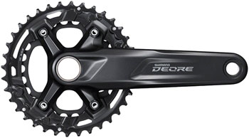Shimano Deore FC-M4100-B2 Crankset - 175mm, 10-Speed, 36/26t, 96/64 BCD, For 51.8mm Chainline, Black EA Crankset