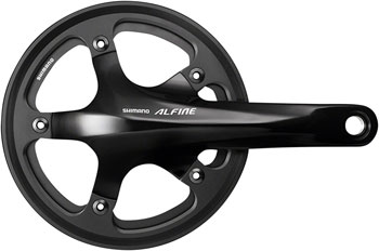 Shimano Alfine FC-S501 Crankset - 170mm, 8/9-Speed, 130BCD, 39t, 24mm Hollow Spindle, Includes BSA Bottom Bracket, Black EA Crankset