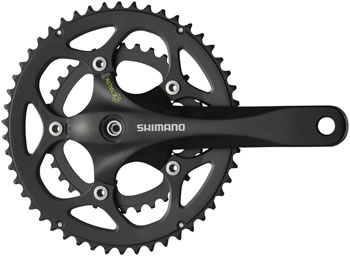 Shimano FC-R345-L Crankset - 175mm, 9-Speed, 50/34t, 5-bolt / 110 BCD, Octalink V2 Spindle Interface, Black EA Crankset