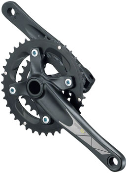 SAMOX TAF26 Crankset - 175mm, 9-Speed, 36/22t, 104/64 BCD, 24mm CrMo Crank Spindle, Black EA Crankset