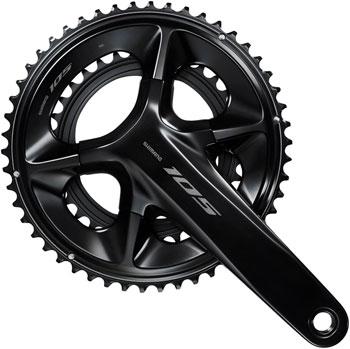Shimano 105 FC-R7100 Crankset - 175mm, 12-Speed, 52/36t, 110 Asymmetric BCD, Hollowtech II Spindle Interface, Black EA Crankset
