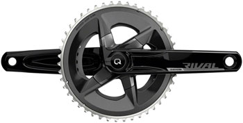 SRAM Rival AXS Crankset with Quarq Power Meter - 175mm, 12-Speed, 48/35t Yaw, 107 BCD, DUB Spindle Interface, Black, D1 Black EA Crankset
