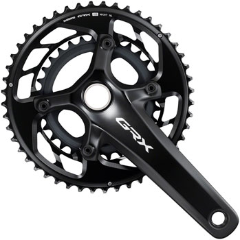 Shimano GRX FC-RX820-2 Crankset - 170mm, 12-Speed, 48/31t, Asymmetric 110/80 BCD, Hollowtech II, Black EA Crankset