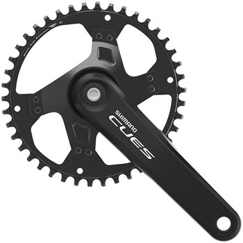 Shimano CUES FC-U4000-1 Crankset - 175mm, 9/10/11-Speed, 42t, Riveted, Square Taper JIS Spindle Interface, Black EA Crankset