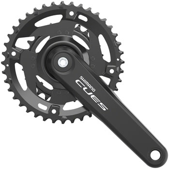 Shimano CUES FC-U4000-2 Crankset - 175mm, 9/10/11-Speed, 40/26t, Riveted, Square Taper JIS Spindle Interface, Black EA Crankset