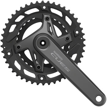 Shimano CUES FC-U6000-2 Crankset - 175mm, 9/10-Speed, 46/30t, Asymmetric 110 BCD, Hollowtech II, Black EA Crankset