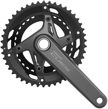 Shimano CUES FC-U6010-2 Crankset - 170mm, 11-Speed, 46/32t, Asymmetric 110 BCD, Hollowtech II, Black EA Crankset