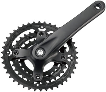 SAMOX AF29 Crankset - 175mm, 9-Speed, 48/36/26t, 104/Riveted BCD, JIS Square Taper Spindle Interface, Spindle Bolts Sold Separate, Black SET Crankset