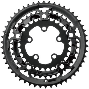 SAMOX 323ASS Chainring Set - 50/39/30t, 130/74 BCD, Aluminum Outer Ring, Steel Middle/Inner Ring, Black SET Chainrings