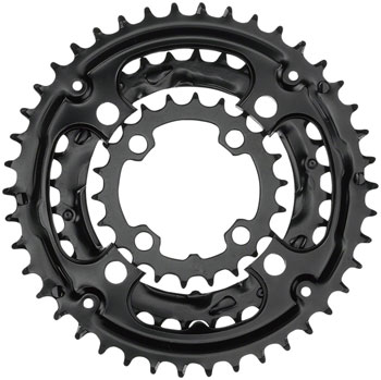 SAMOX 304ASS Chainring Set - 44/32/22t, 104/64 BCD, Aluminum Outer Ring, Steel Middle/Inner Ring, Black SET Chainrings