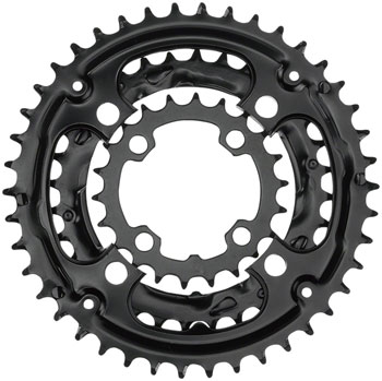 SAMOX 310ASS Chainring Set - 40/30/22t, 96/64 BCD, Aluminum Outer Ring, Steel Middle/Inner Ring, Black SET Chainrings