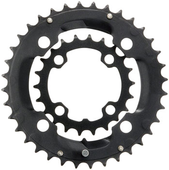 SAMOX 231AS Chainring Set - 36/22t, 104/64 BCD, Aluminum Outer Ring/Steel Inner Ring, Black SET Chainrings
