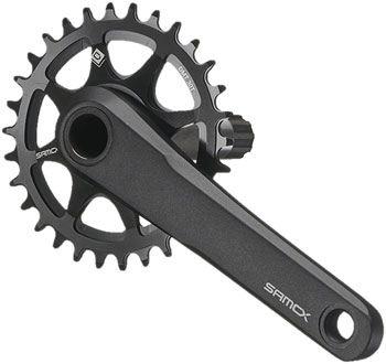 SAMOX TAM38 Fat Bike Crankset - 175mm, 11-Speed, 30t, Direct Mount Samox, 24mm CrMo Crank Spindle, For 100mm BB Shell, Black SET Crankset