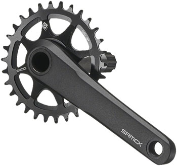 SAMOX TAM38 Fat Bike Crankset - 175mm, 11-Speed, 30t, Direct Mount Samox, 24mm CrMo Crank Spindle, For 120mm BB Shell, Black SET Crankset