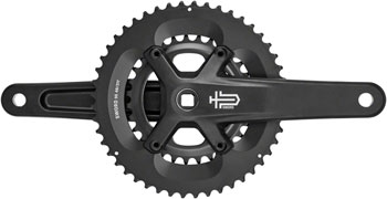 microSHIFT Sword Black 2x Crankset - 165mm, 9-Speed, 48/31t, 110/80 Asym BCD, JIS Square Taper Spindle Interface, Black EA Crankset