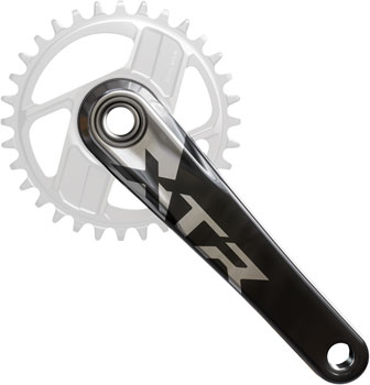 Shimano XTR FC-9200 XC Crankset - 165mm, 12-Speed, 1x, Direct Mount, Hollowtech II Hollow-Forged Crankarms, Black/Silver EA Crankset