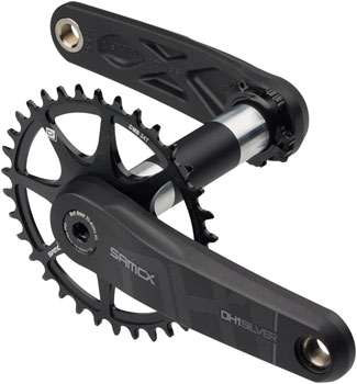 SAMOX Silver DH-1 Crankset - 155mm, 3-Bolt Direct Mount 34t Chainring, 28.99mm (DUB Type) Spindle, Black EA Crankset
