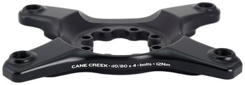 Cane Creek eeWings Chainring Spider - 4-Bolt, 110 and 80 Asymmetric BCD, 8-Bolt Mount Type, Shimano GRX 1x and 2x Systems, Black EA Crank Spider