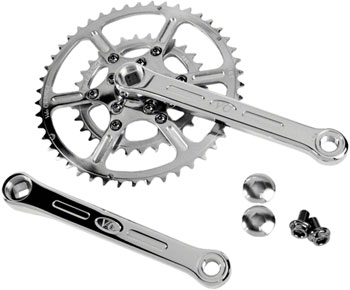 Velo Orange Grand Cru 50.4 BCD Crankset - 170mm, 5-10-Speed, 46/30t, 50.4 BCD, Square Taper JIS Spindle Interface, Polished Stainless Polished EA Crankset