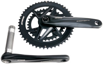 Full Speed Ahead Gossamer Pro 2x Crankset - 172.5mm, 50/34t, For Shimano 12-Speed HG+, DM/90 BCD, MegaExo Spindle, Black EA Crankset