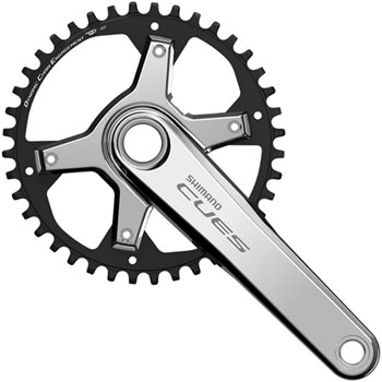 Shimano CUES FC-U6030-1 Crankset - 175mm, 9/10/11-Speed, 40t, Asymmetric 110 BCD, Silver EA Crankset