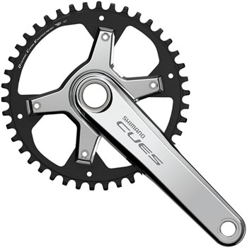 Shimano CUES FC-U6030-1 Crankset - 172.5mm, 9/10/11-Speed, 42t, Asymmetric 110 BCD, Silver EA Crankset