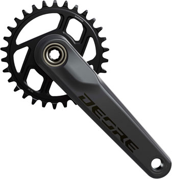 Shimano Deore FC-M6200 Crankset - 175mm, 12-Speed, 30t, 55mm Chainline, Dark Gray/Black EA Crankset