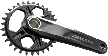Shimano Deore FC-M6120-1 Crankset - 175mm, 12-Speed, 32t, 55mm Chainline, Black EA Crankset