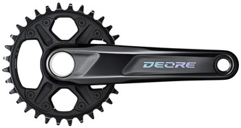 Shimano Deore FC-M6100-1 Crankset - 175mm, 12-Speed, 32t, 52mm Chainline, Black EA Crankset