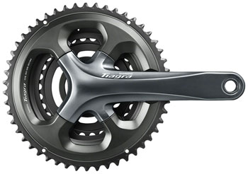 Shimano Tiagra FC-4703 Crankset - 172.5mm, 10-Speed, 50/39/30t, 110/74 Asymmetric BCD, Hollowtech II Spindle Interface, Gray EA Crankset