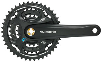 Shimano Altus FC-M311 Crankset - 170mm, 7/8-Speed, 48/38/28t, Riveted, Square Taper JIS Spindle Interface, Black EA Crankset