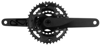 SAMOX X3s Crankset - 175mm, 9/10 Speed, 40/30/22t, 96/64 BCD, JIS Square Taper Spindle Inferface, Black EA Crankset