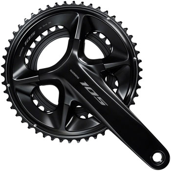 Shimano 105 FC-R7100 Crankset - 175mm, 12-Speed, 50/34t, 110 Asymmetric BCD, Hollowtech II Spindle Interface, Black EA Crankset