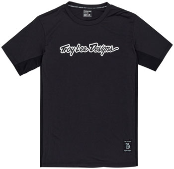 Troy Lee Design s Skyline Short Sleeve Ride Tee – Signature Black, Small Signature Black EA Cycling Jerseys